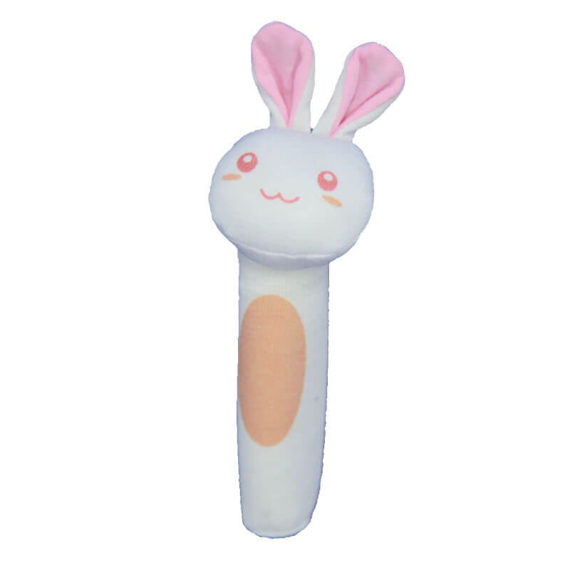 Rabbit baby soft hand stick toy