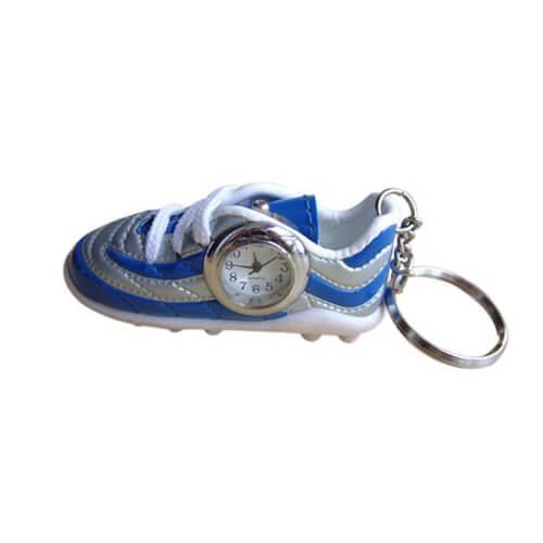 blue clock shoe keychain