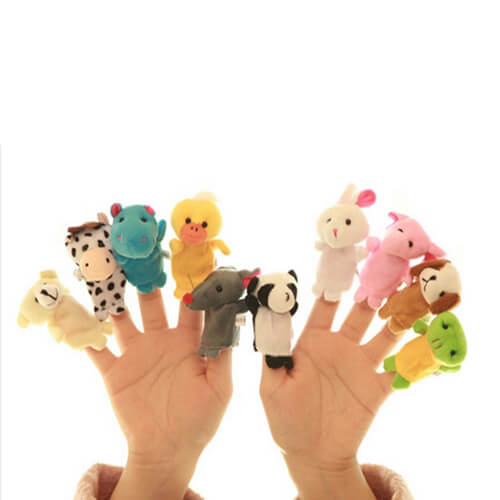Soft animal finger puppets