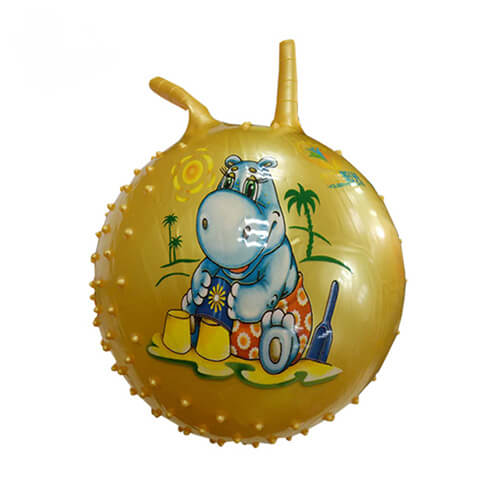 yellow bouncy ball with handle 