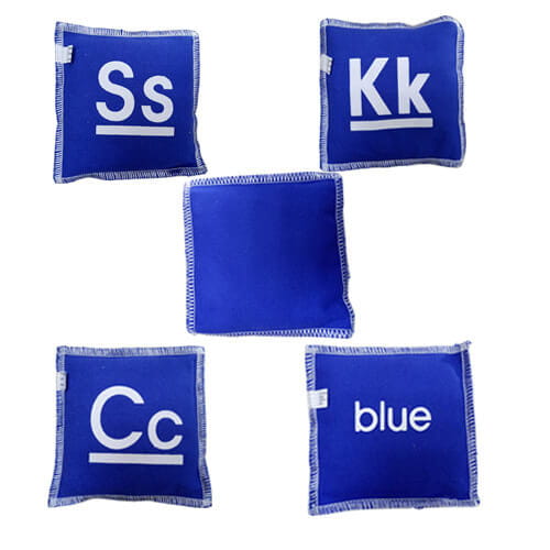 blue letters sandbags